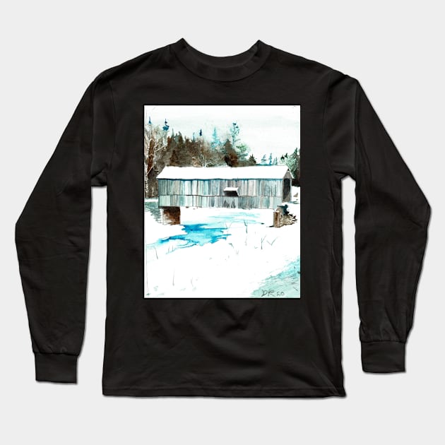 McCann -Rollingdam Covered Bridge Long Sleeve T-Shirt by DureallFineArt